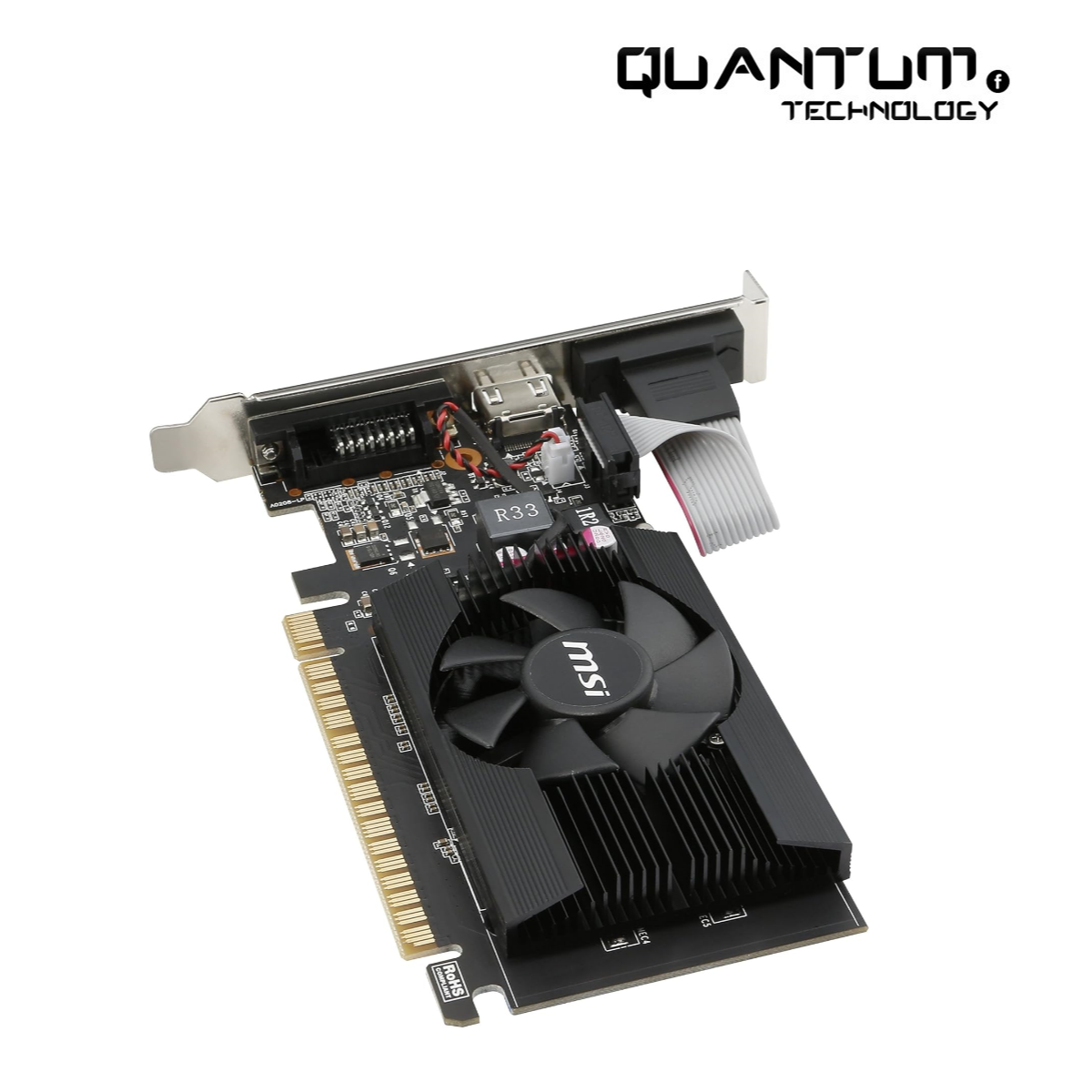 MSI NVIDIA GEFORCE GT 710 2GD3H LP Graphics Card '2GB DDR3, 954MHz, Low Profile, Low Consumption, VGA, DVI-D, HDMI, HTPC, Silent Passive Fanless Cooling System'