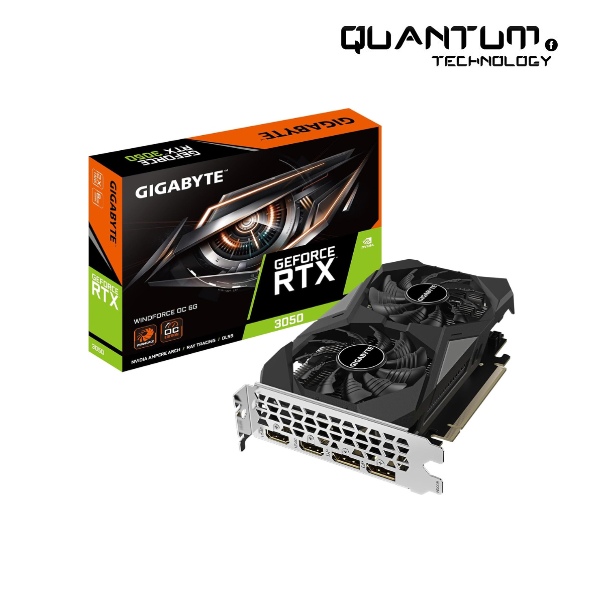 Gigabyte RTX 3050 6G WINDFORCE OC Graphics Card – 6GB GDDR6, 96-bit, Dual-Fan