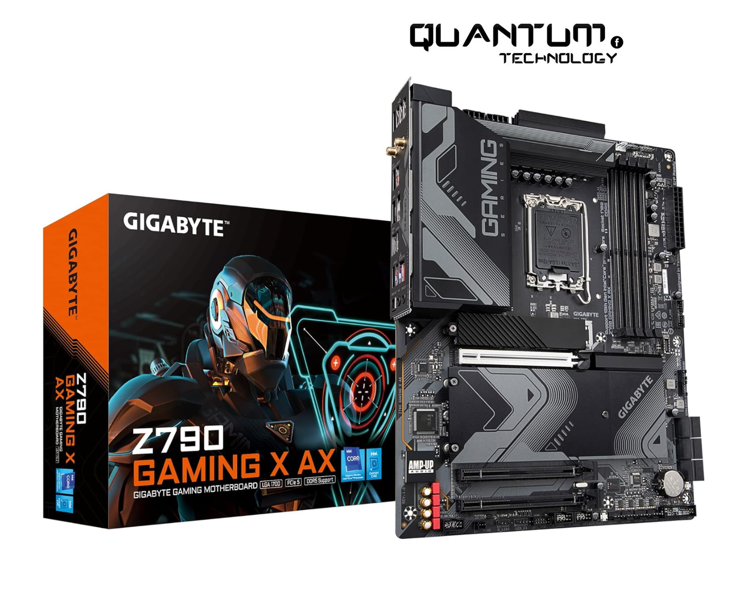GIGABYTE Z790 Gaming X AX (LGA 1700/ Intel/ Z790/ ATX/ DDR5/ M.2/ PCIe 5.0/ USB 3.2 Gen2X2 Type-C/Intel Wi-Fi 6E/ 2.5GbE LAN/Q-Flash Plus/EZ-Latch Plus/Gaming MotherBoard
