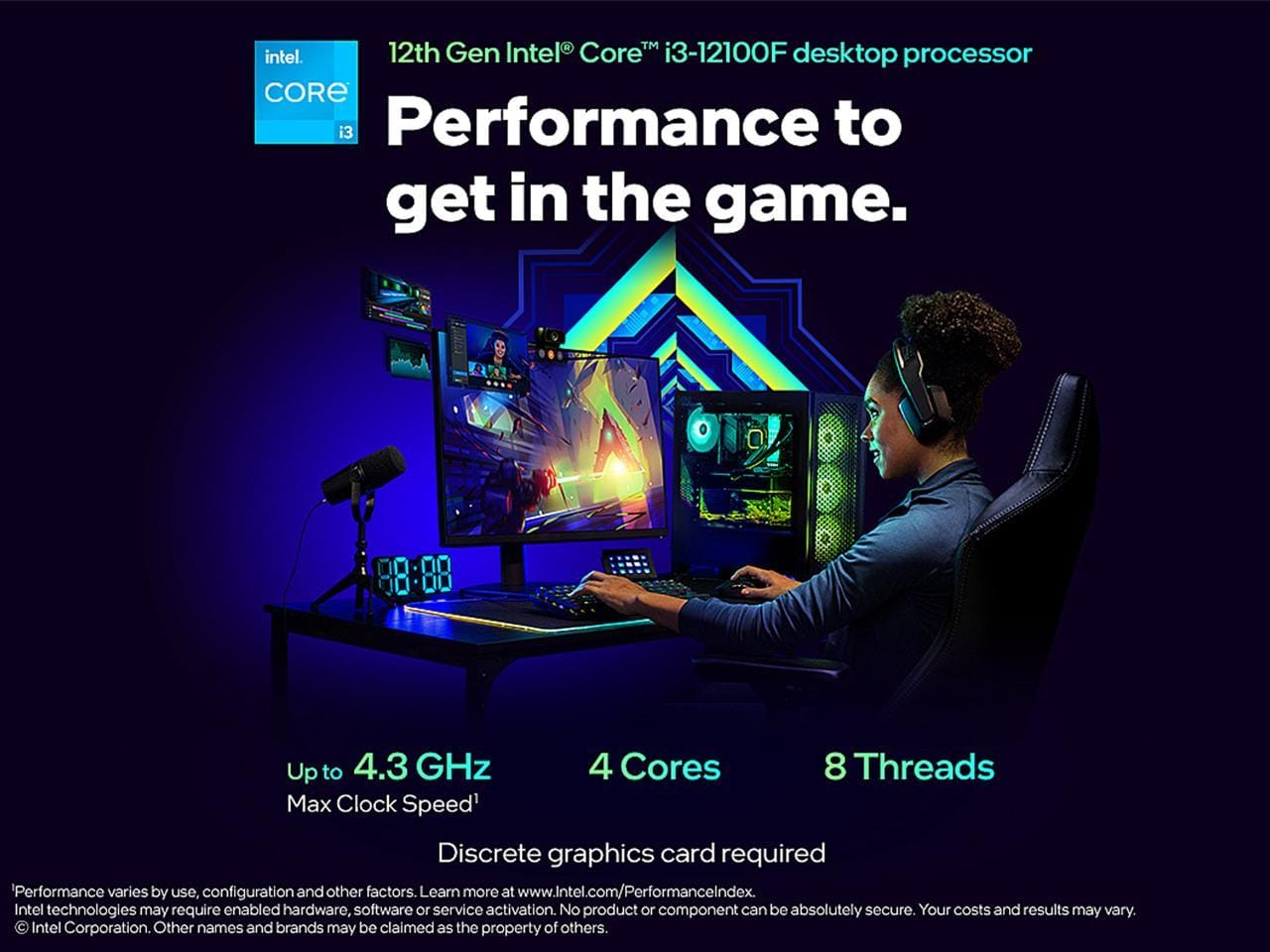 Intel Core i3-12100F Processor Quad Core LGA 1700