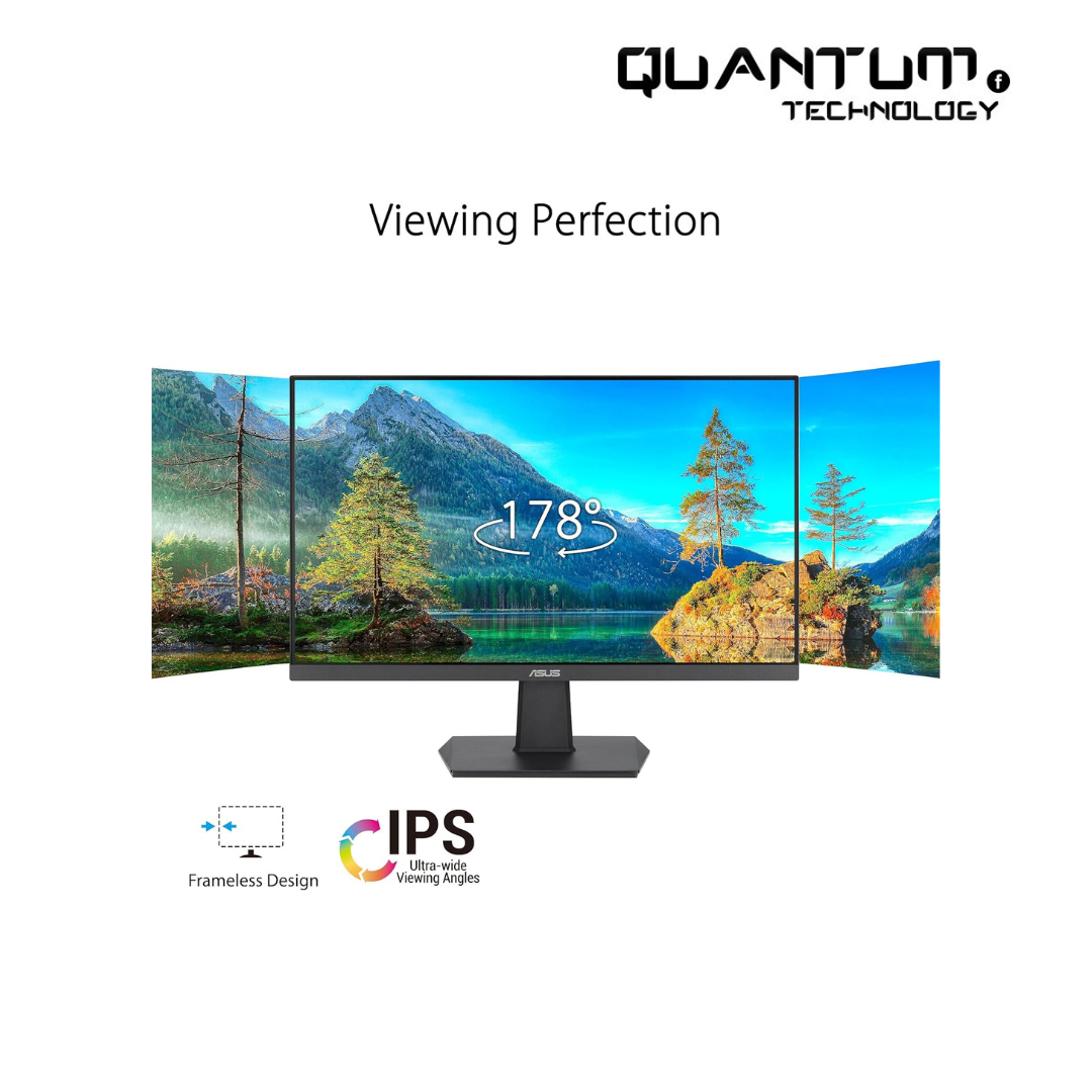 ASUS VA27EHF Eye Care Gaming Monitor – 27-inch, IPS, Full HD, Frameless, 100Hz, Adaptive-Sync, 1ms MPRT, HDMI, Low Blue Light, Flicker Free, Wall Mountable