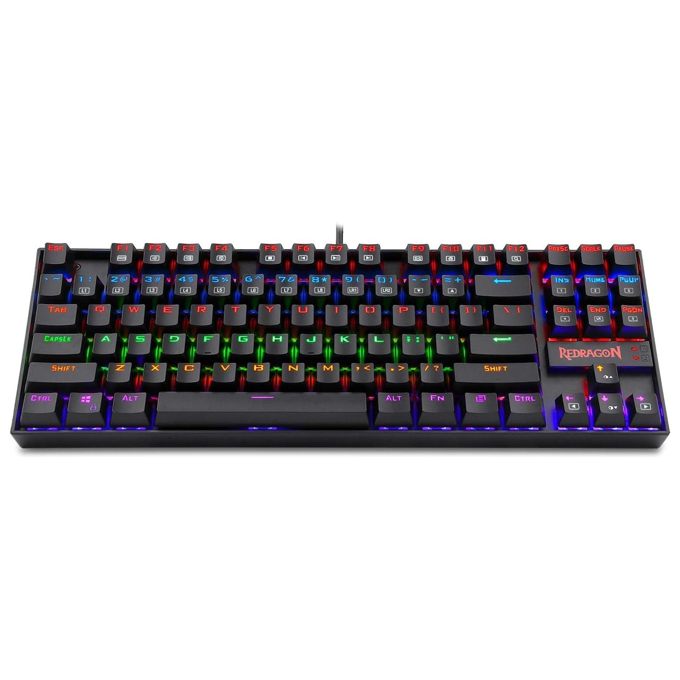 Redragon K552 Elite Mechanical Gaming Keyboard, Rainbow Blue Switches