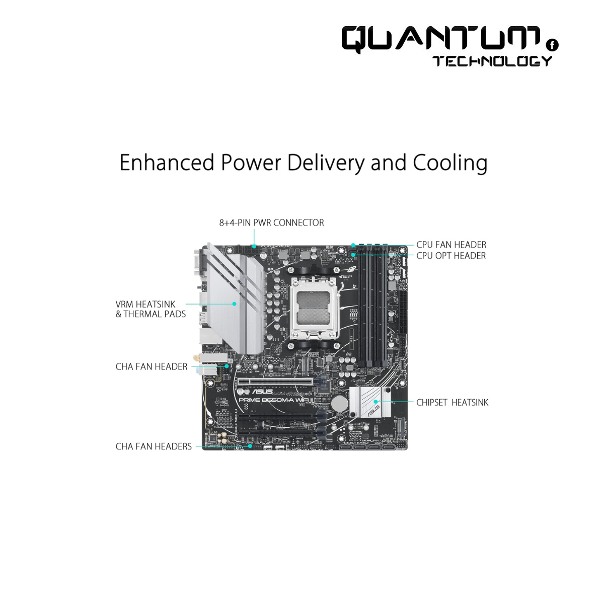 ASUS PRIME B650M-A WIFI II Micro-ATX Motherboard – DDR5, PCIe 5.0, Wi-Fi 6, Aura Sync