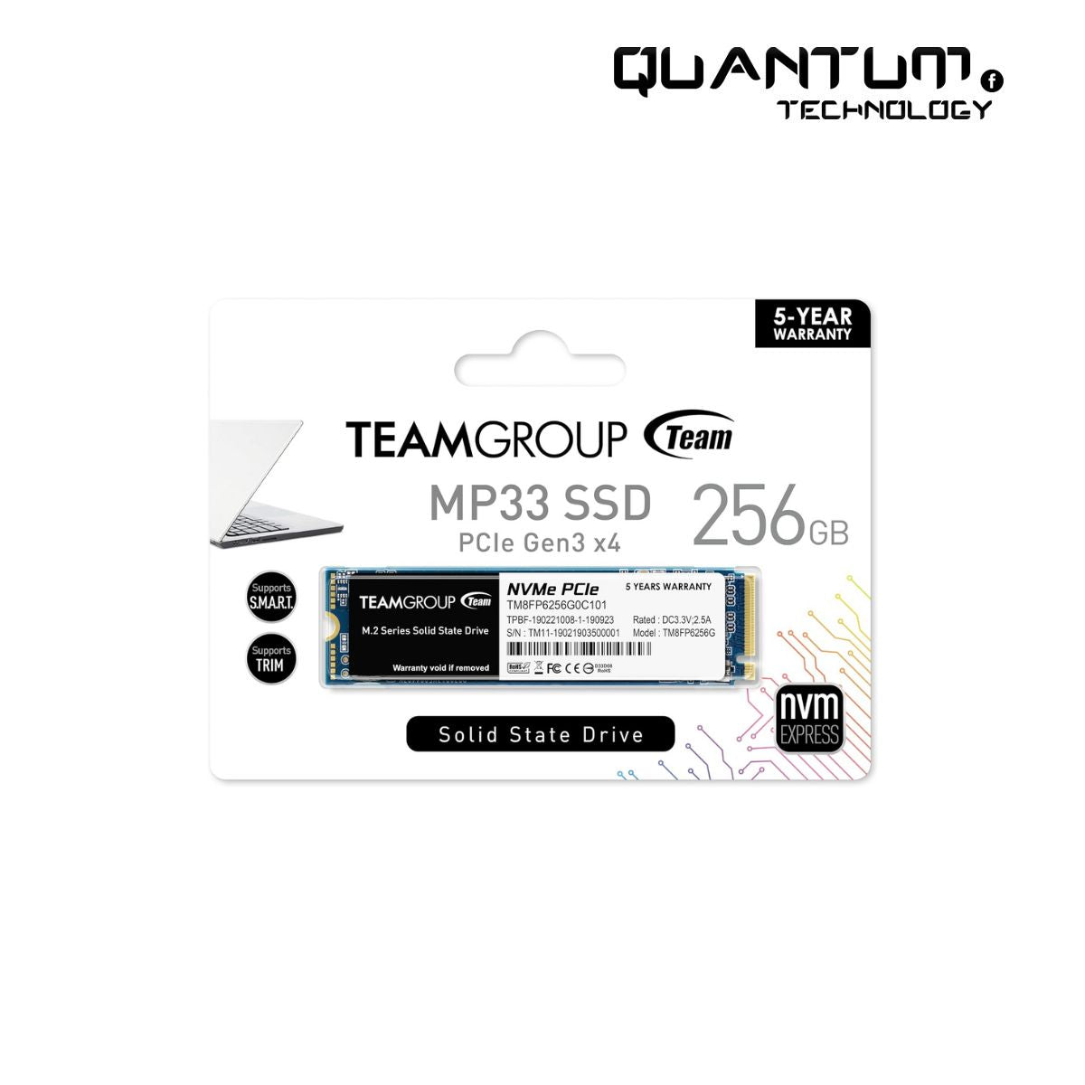 TEAMGROUP MP33 256GB NVMe SSD PCIe Gen3 x4 – Quantum Technology