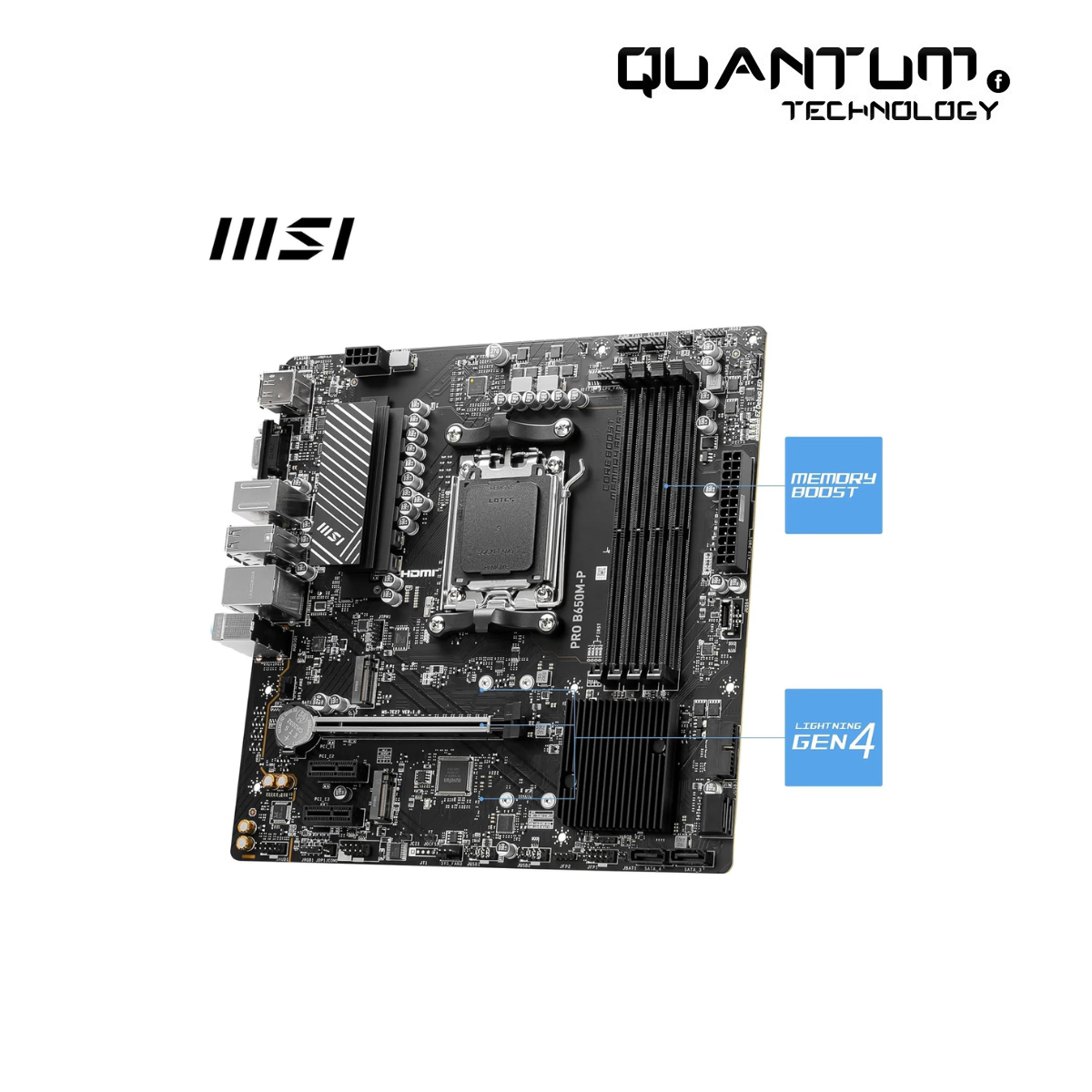 MSI PRO B650M-P Micro-ATX Motherboard – AMD Ryzen 7000, DDR5, PCIe 4.0