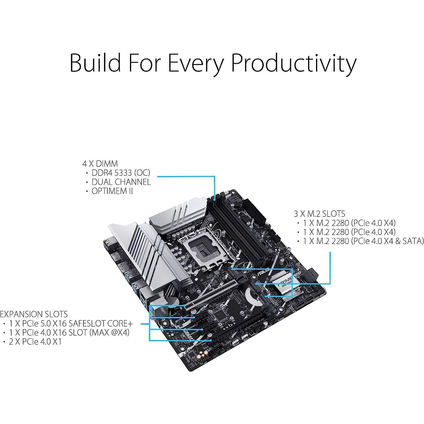 ASUS Prime Z790M-Plus D4 LGA 1700 (Intel® 12th&13th Gen) microATX Motherboard