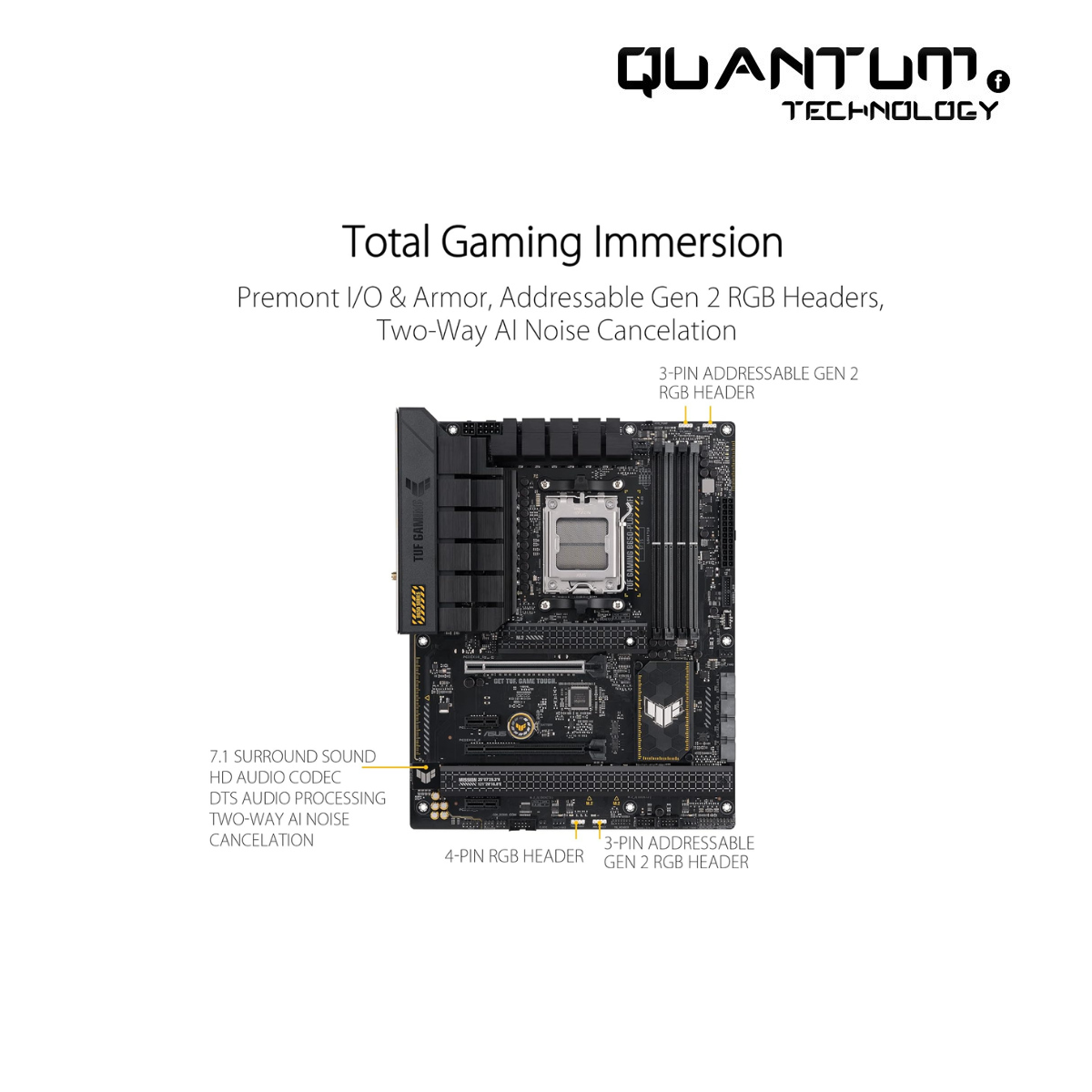 ASUS TUF GAMING B650-PLUS WIFI ATX Motherboard – DDR5, PCIe 5.0, WiFi 6, USB4, Aura Sync