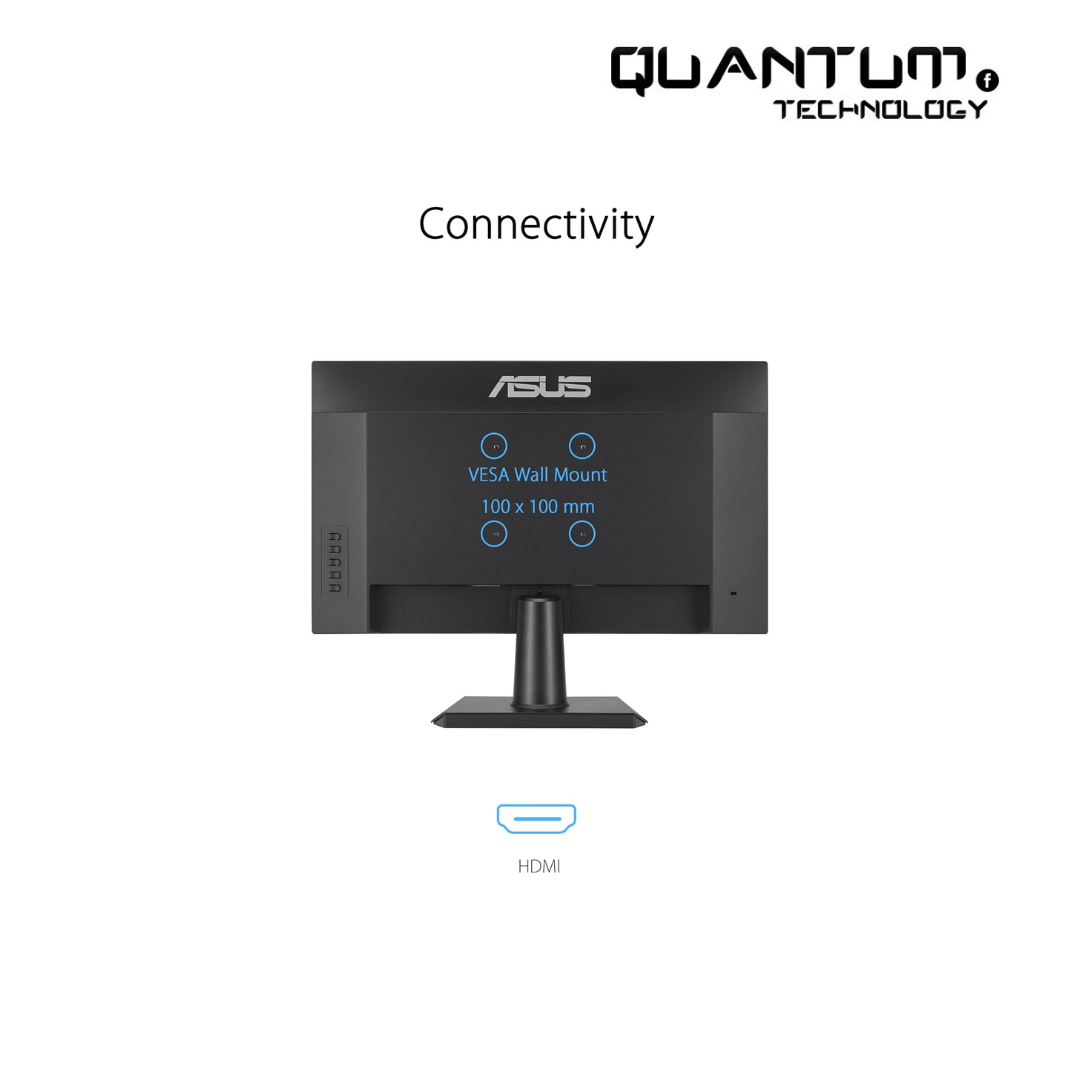 ASUS VA27EHF Eye Care Gaming Monitor – 27-inch, IPS, Full HD, Frameless, 100Hz, Adaptive-Sync, 1ms MPRT, HDMI, Low Blue Light, Flicker Free, Wall Mountable