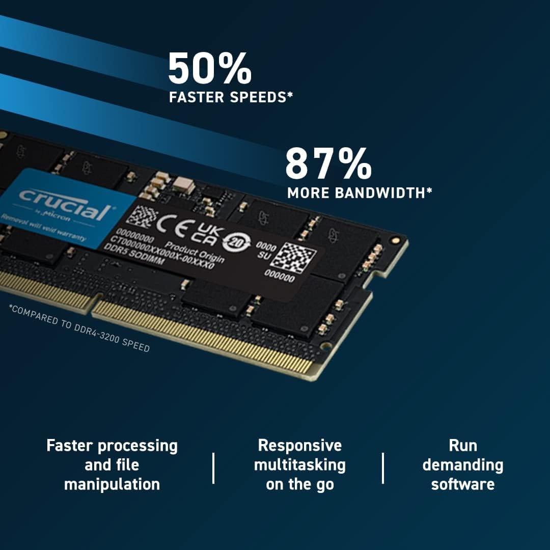 Crucial 16GB DDR5 4800MHz CL40 Laptop RAM