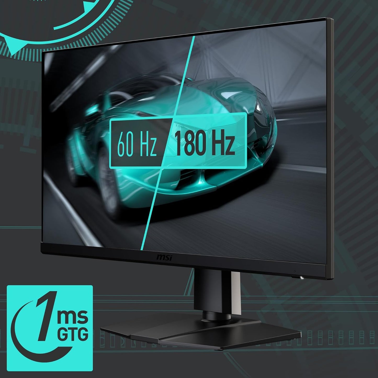 MSI G272QPF E2 27-inch 2560 x 1440 (QHD) Computer Monitor, 180Hz, Adaptive-Synch, HDMI, DisplayPort, VESA Mountable, Tilt, Height Adjustable, Speaker, 1ms, Black