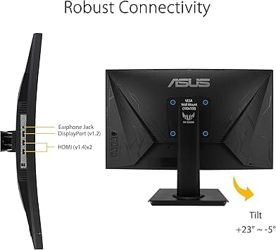 ASUS TUF Gaming 23.6" 1080P Curved Monitor (VG24VQE) - Full HD, 165Hz, 1ms