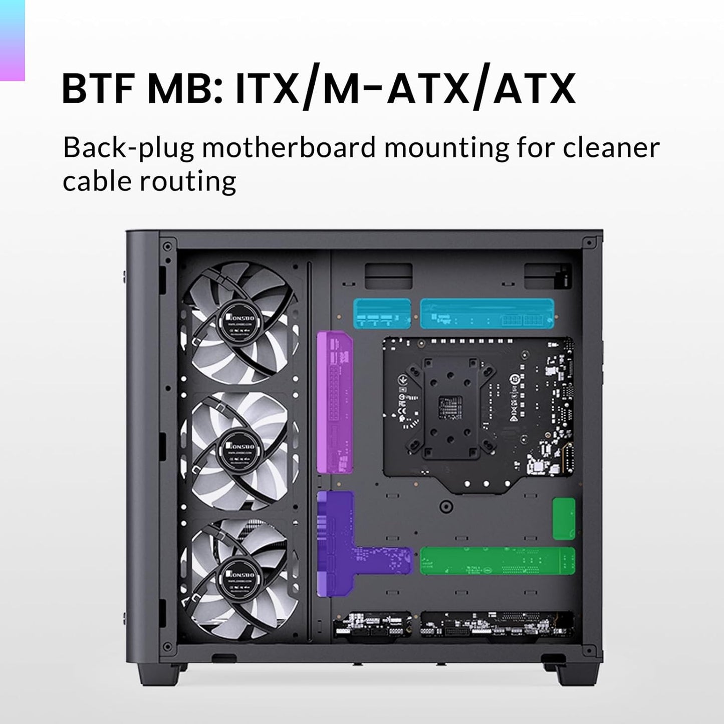 JONSBO TK-3 Black – Curved Glass ATX Mid Tower Case for 40-Series GPUs - Black