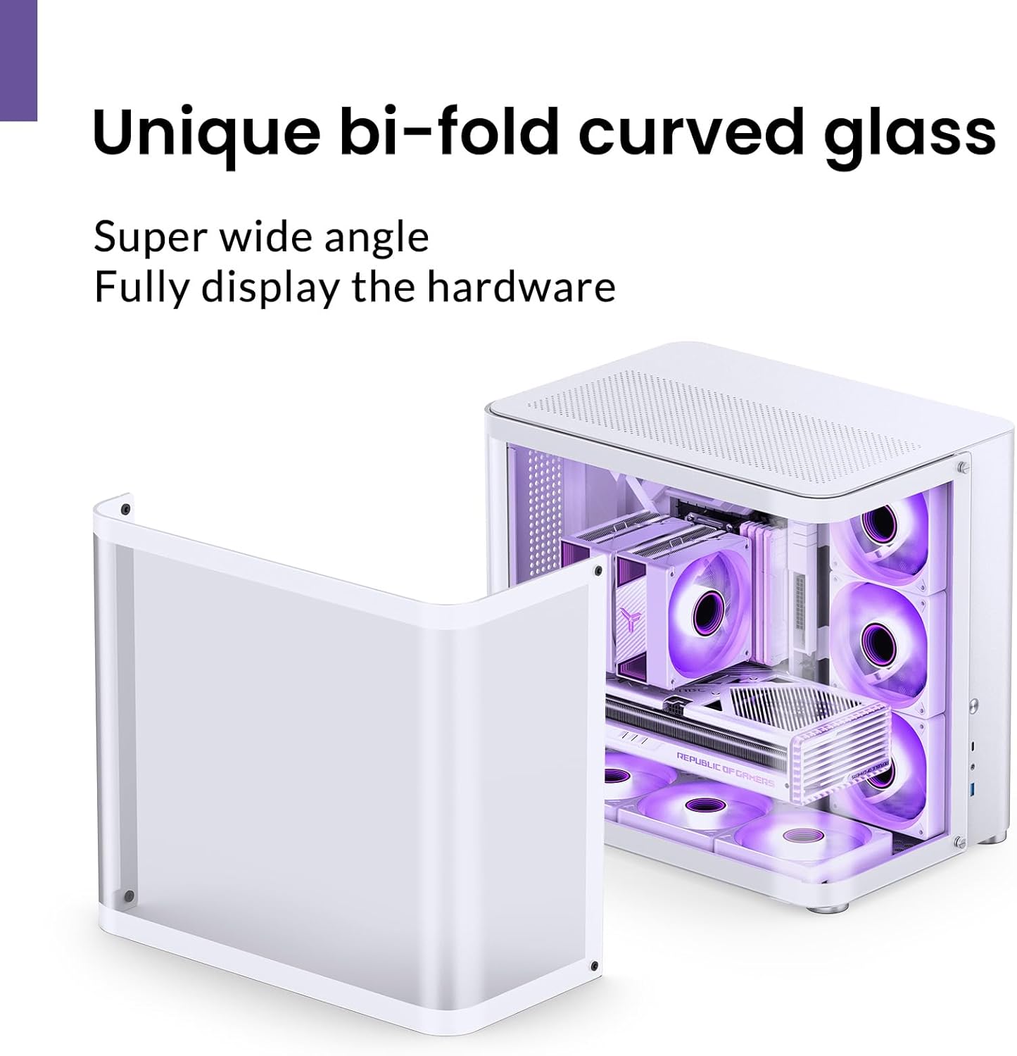 JONSBO TK-3 Black – Curved Glass ATX Mid Tower Case for 40-Series GPUs - White