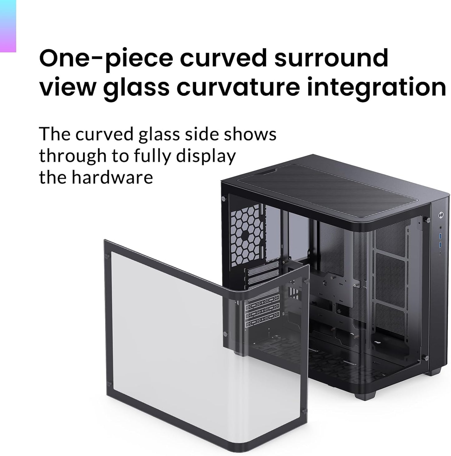 JONSBO TK-3 Black – Curved Glass ATX Mid Tower Case for 40-Series GPUs - Black