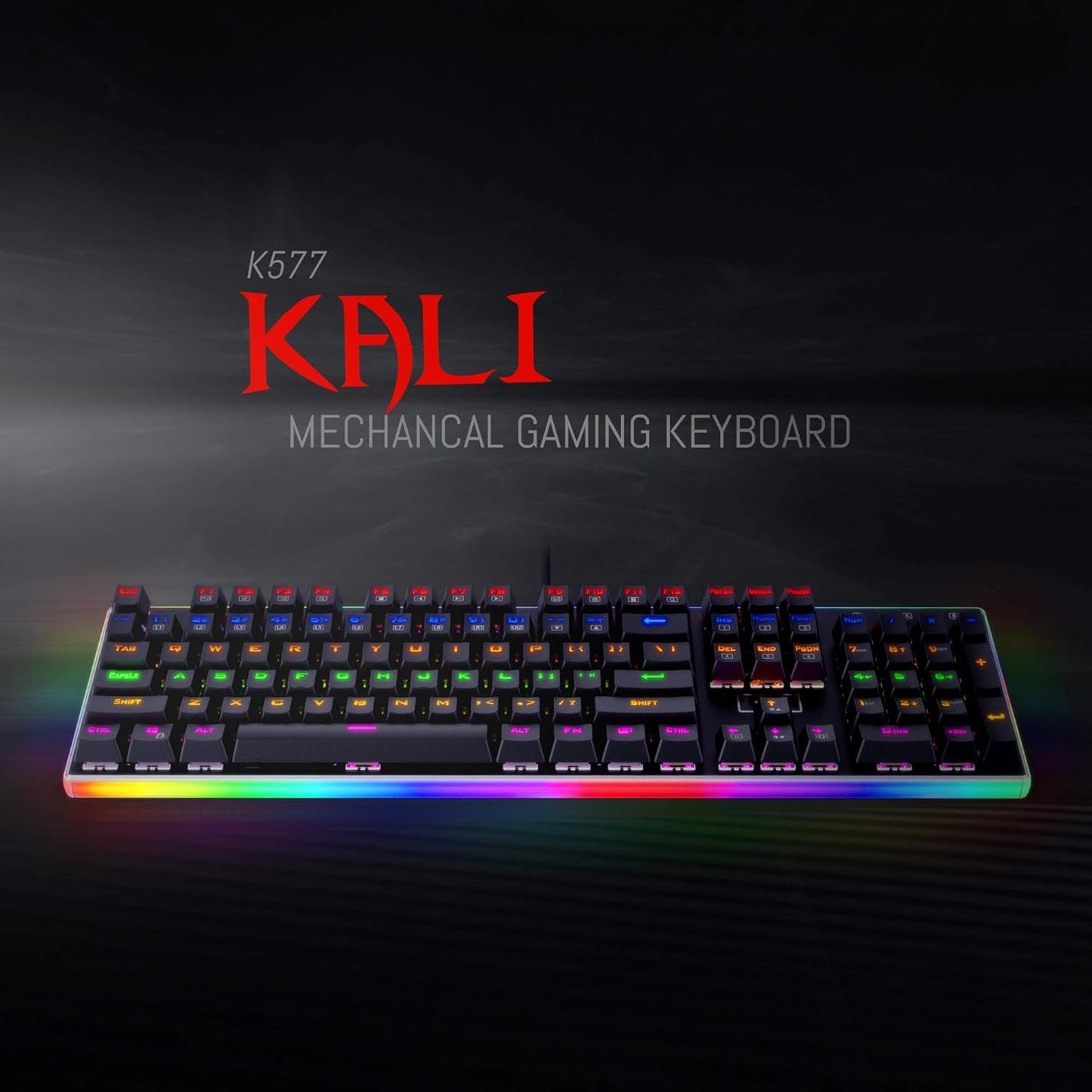 Redragon K577R Kali Mechanical Gaming Keyboard Rainbow Backlit blue Switch