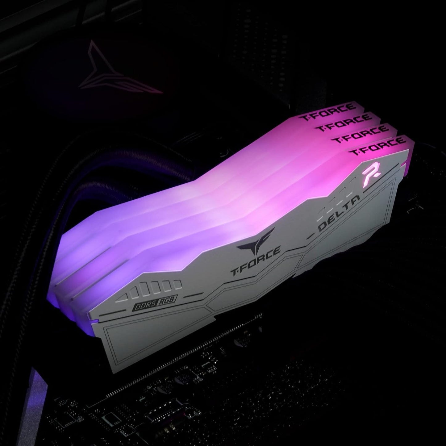 T-Force Delta 32GB (2x16GB) DDR5 6400MHz CL40 RGB RAM (White)