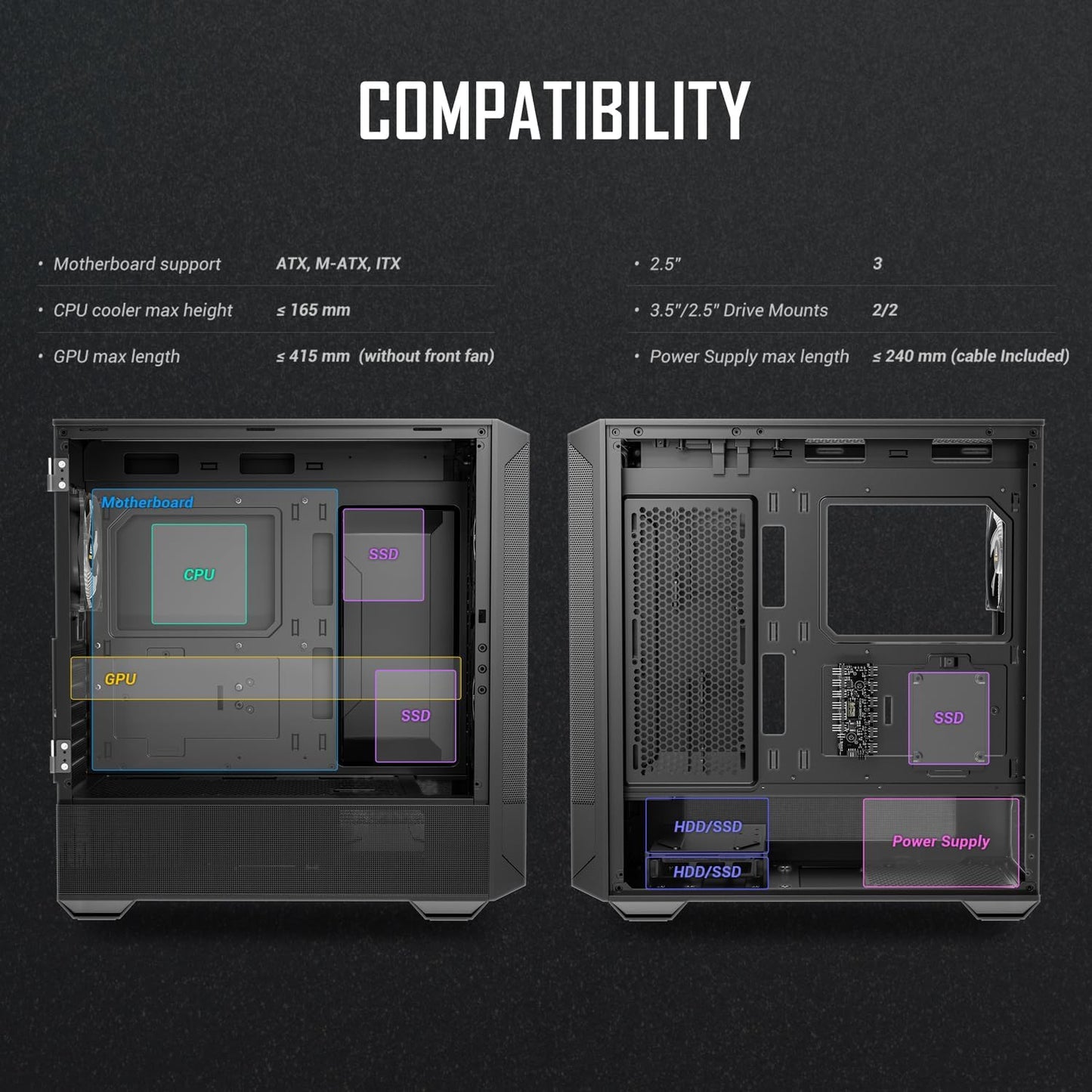 Antec NX416 ARGB Gaming Case BLACK