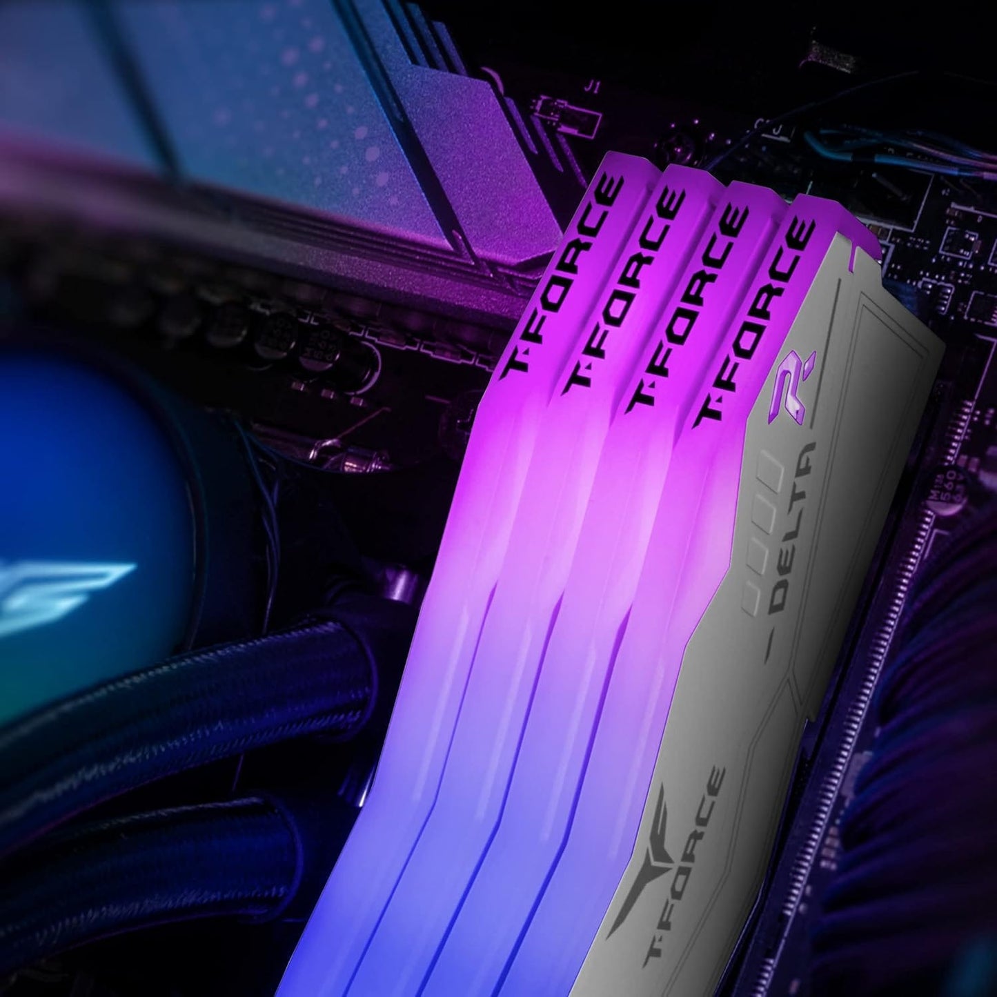 T-Force Delta 32GB (2x16GB) DDR5 6400MHz CL40 RGB RAM (White)