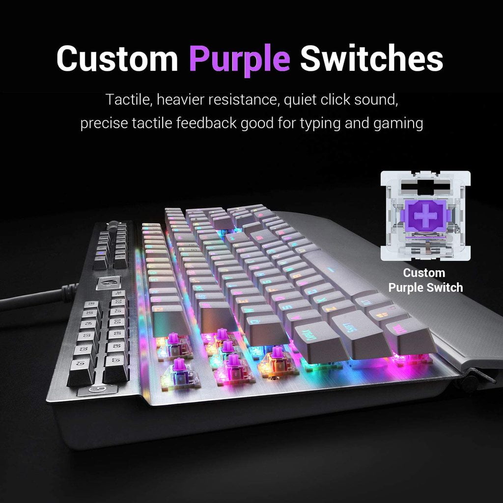 Redragon K550 RGB Yama Gaming Keyboard – Purple Switches & Macro Keys