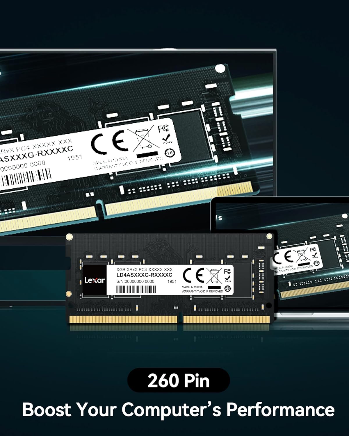 Lexar 16GB DDR4 SODIMM RAM, 3200 MHz LAPTOP RAM