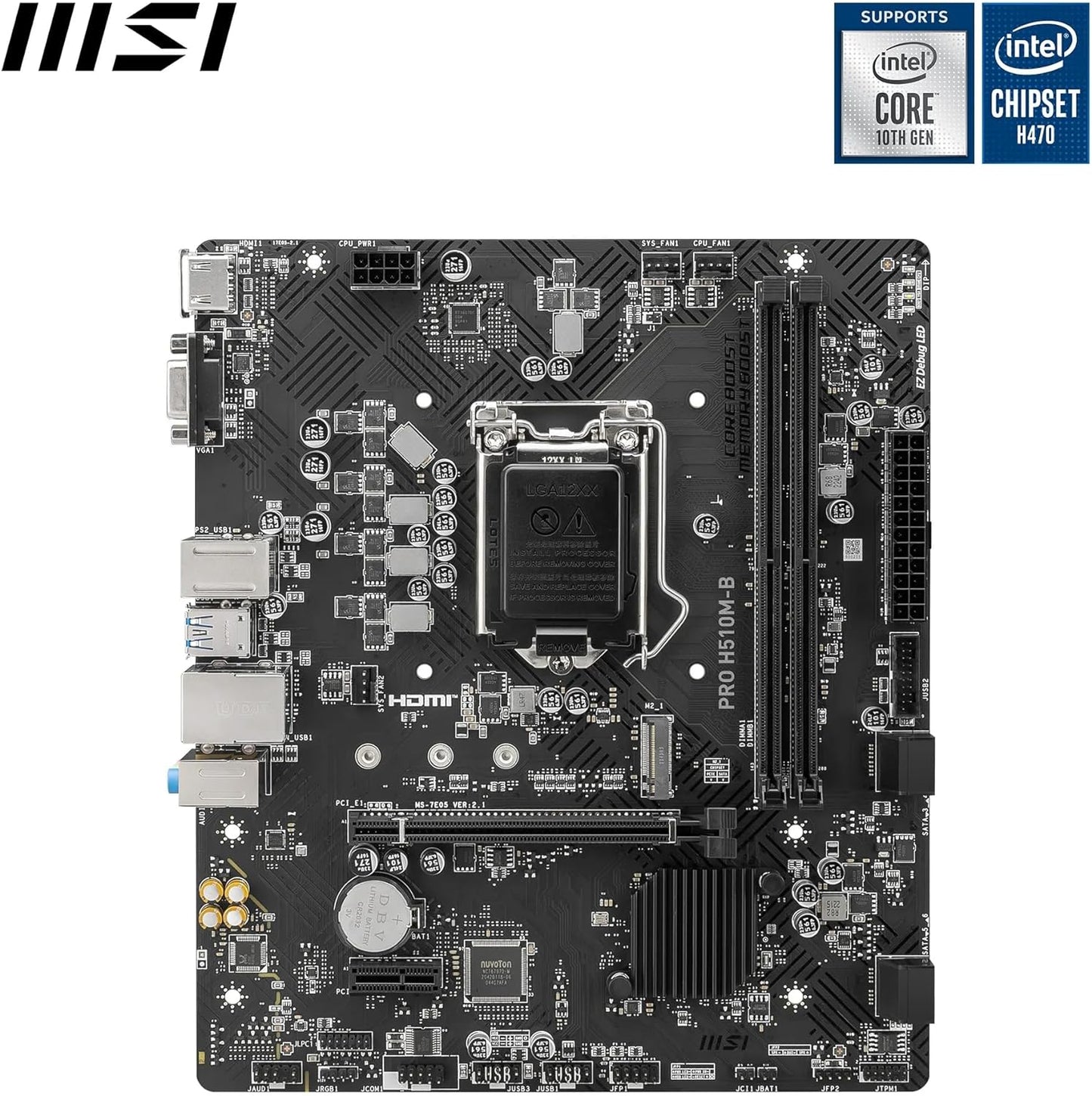 MSI PRO H510M-B (Socket 1200/H470/DDR4/S-ATA 6Gb/s/Micro ATX)