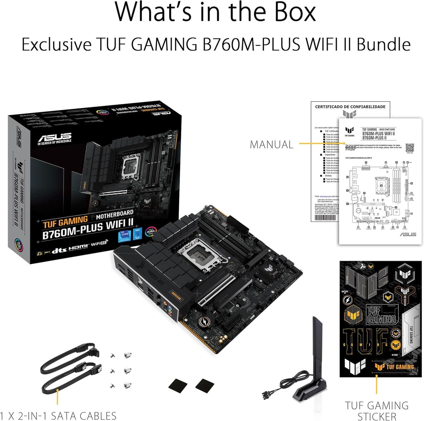 ASUS TUF GAMING B760M-PLUS WIFI II (Socket 1700/B760/DDR5/S-ATA 6Gb/s/Micro ATX) MotherBoard