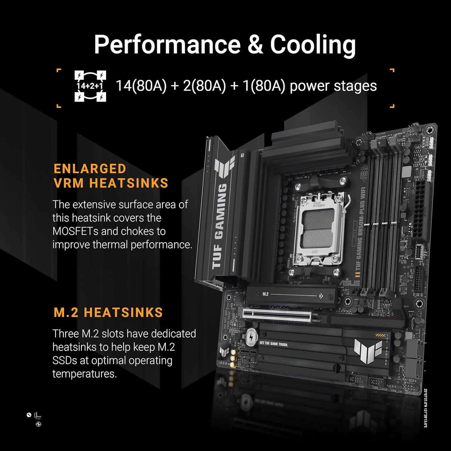 ASUS TUF B850M-PLUS WIFI | AM5 mATX | DDR5 | PCIe 5.0