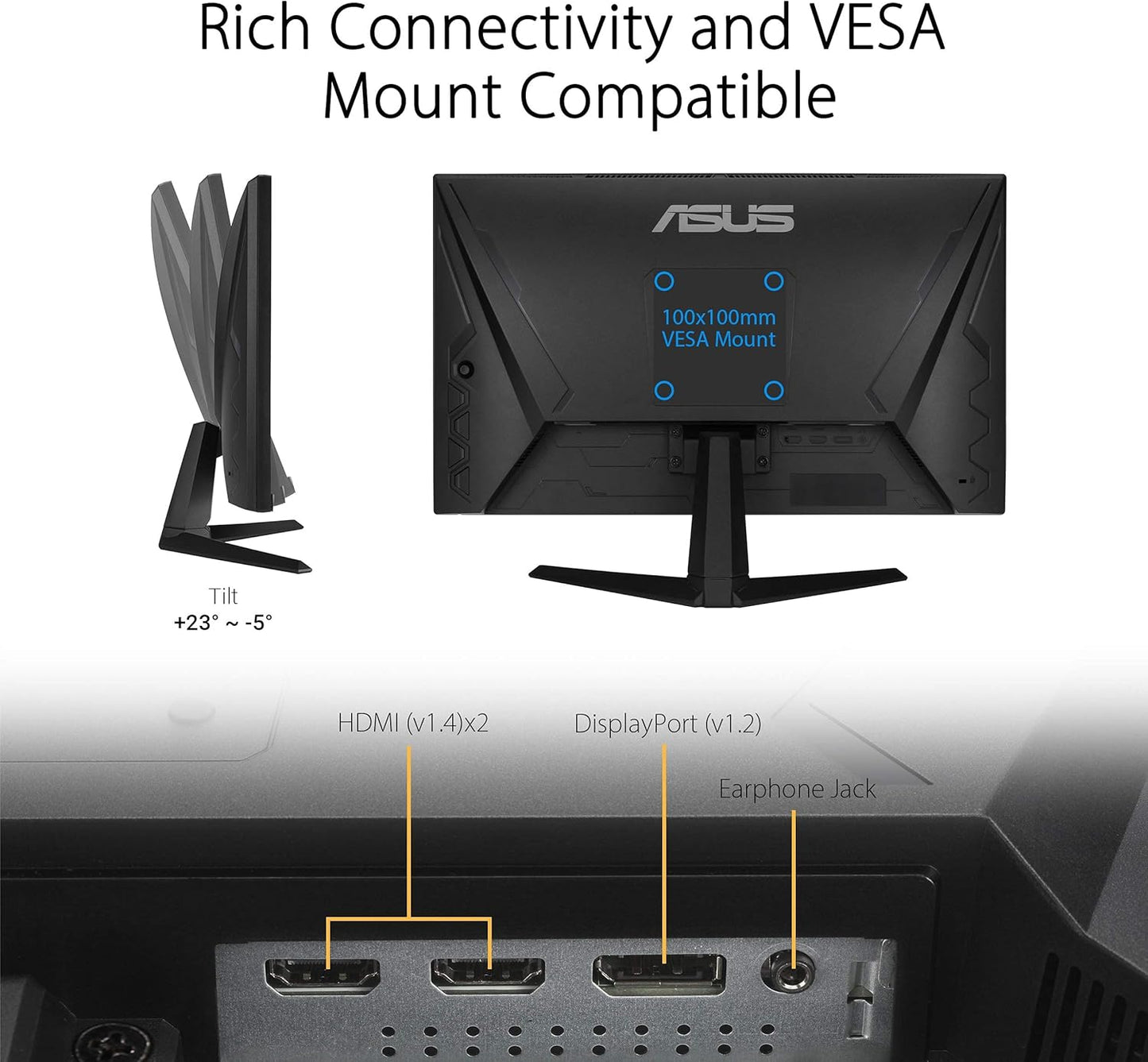 ASUS TUF Gaming VG249Q1A 23.8 inch IPS 1080p OC 165Hz(above 144Hz) 1ms Gaming Monitor
