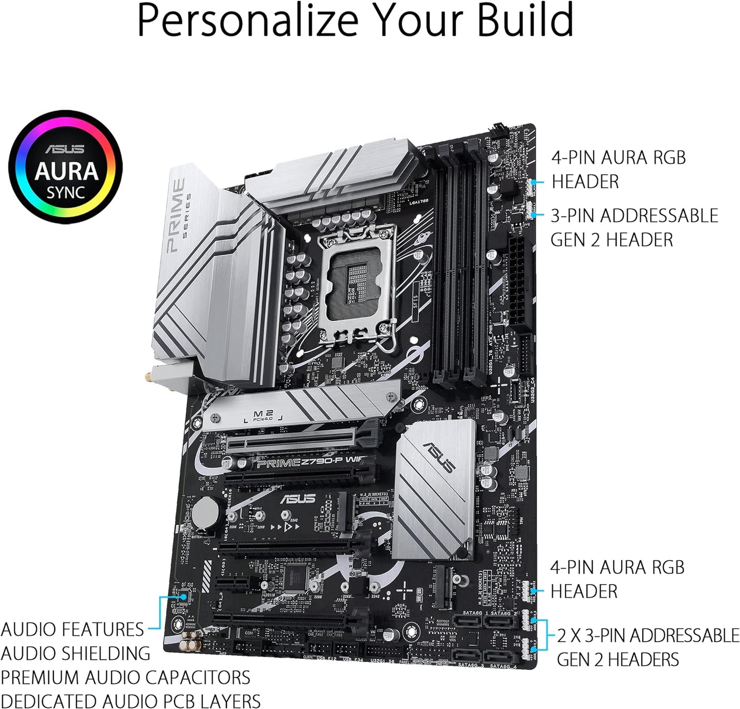 ASUS Prime Z790-P WiFi LGA 1700(Intel® 13th &12th Gen) ATX Motherboard (PCIe 5.0,DDR5,14+1 Power Stages,3X M.2,WiFi 6,Bluetooth v5.2,2.5Gb LAN, Front...