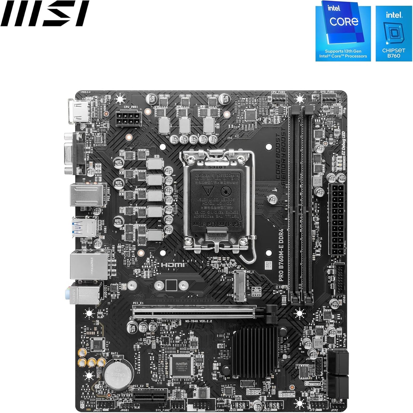 MSI PRO B760M-E DDR4 (Socket 1700/B760/DDR4) MotherBoard