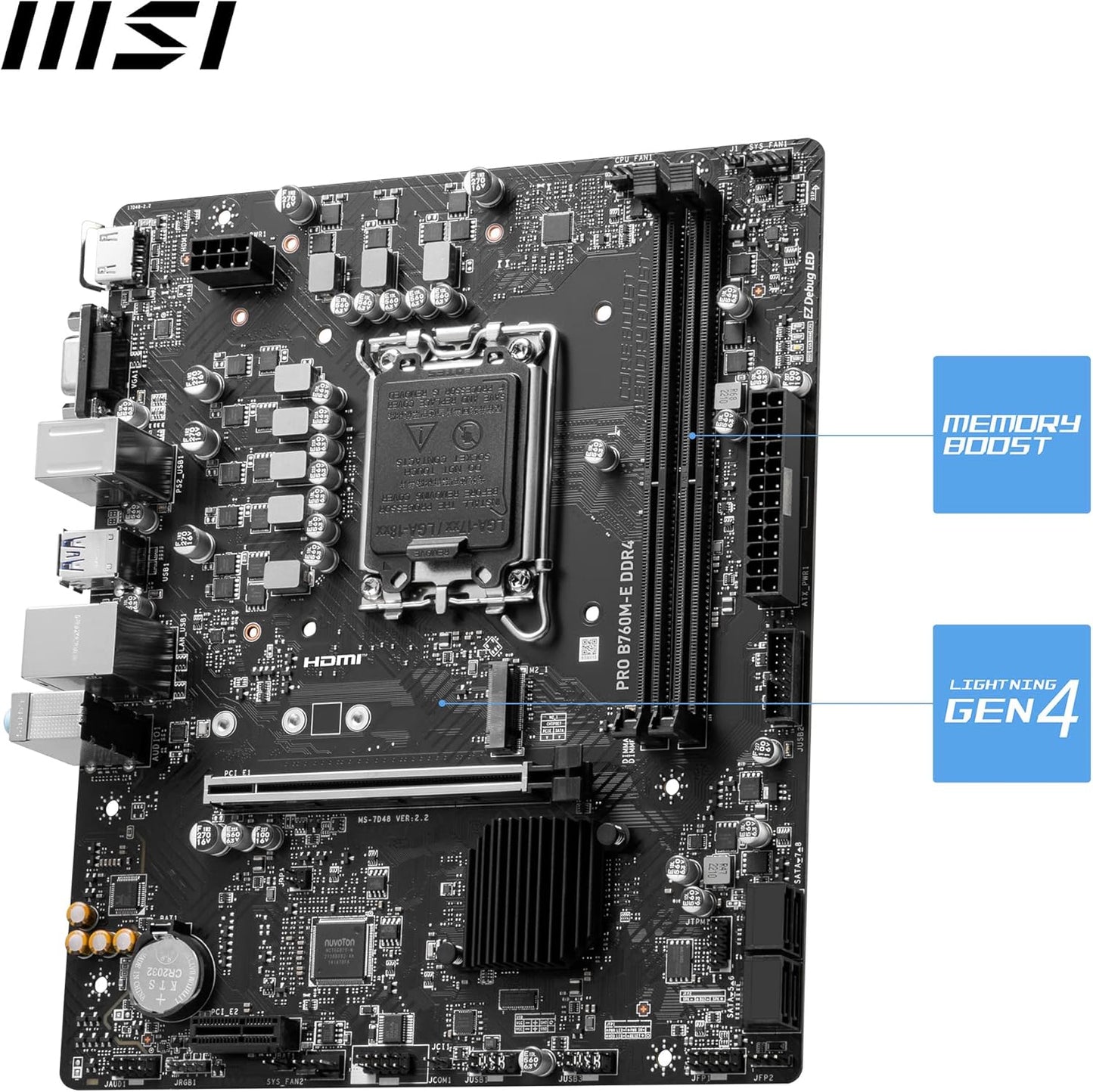 MSI PRO B760M-E DDR4 (Socket 1700/B760/DDR4) MotherBoard