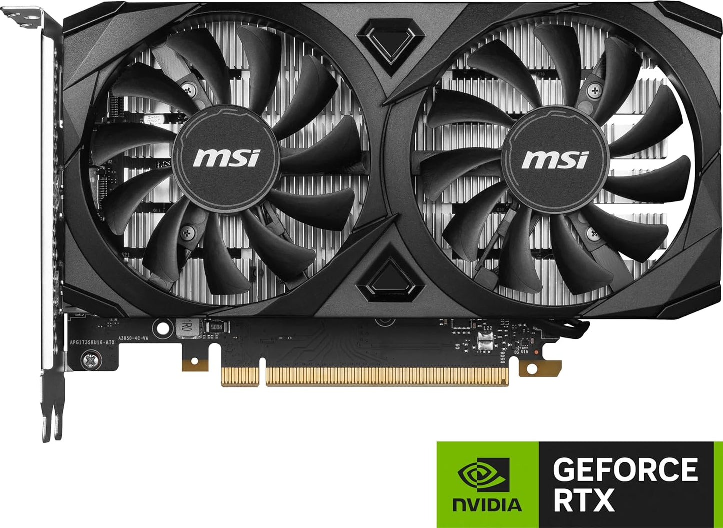 MSI Gaming RTX 3050 Ventus 2X 6G OC Graphics Card (NVIDIA RTX 3050, 96-Bit, Boost Clock: 1492 MHz, 6GB GDDR6 14 Gbps, HDMI/DP, Ampere Architecture)