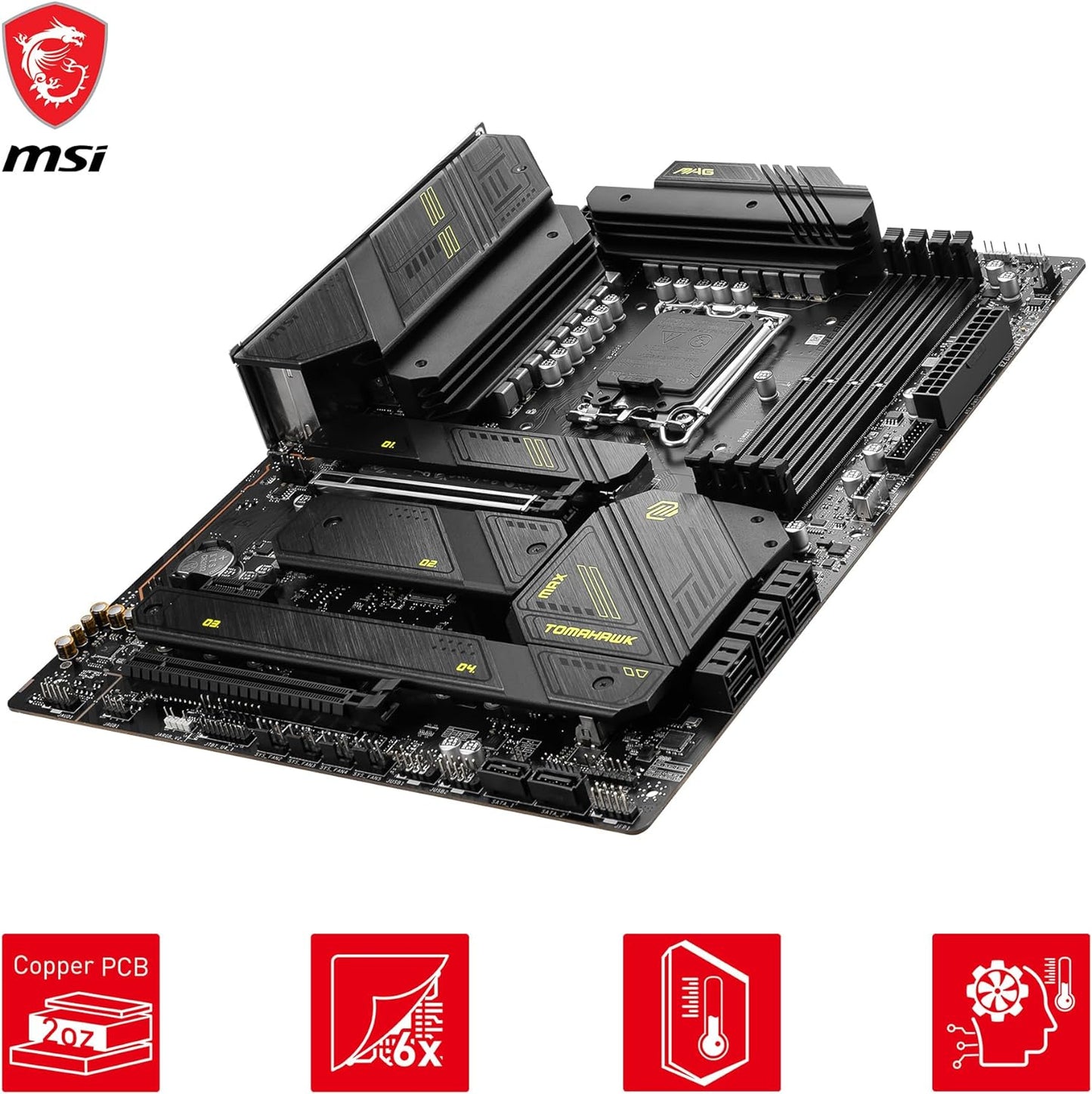 MSI MAG Z790 Tomahawk MAX WiFi Gaming Motherboard (Supports 12th/13th/14th Gen Intel Processors, LGA 1700, DDR5, PCIe 5.0, M.2, SATA 6G, 2.5Gbps LAN, USB 3.2 Gen2, Wi-Fi 7, Bluetooth 5.4, ATX)