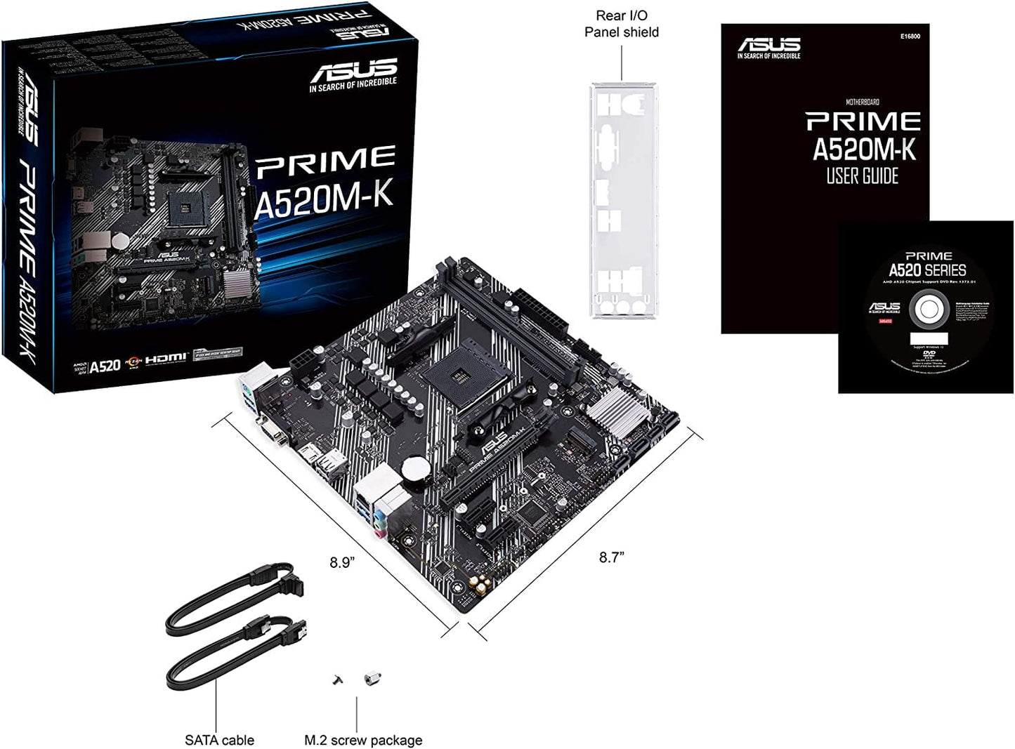 ASUS PRIME A520M-K AMD AM4 (3rd Gen Ryzen) Micro-ATX motherboard