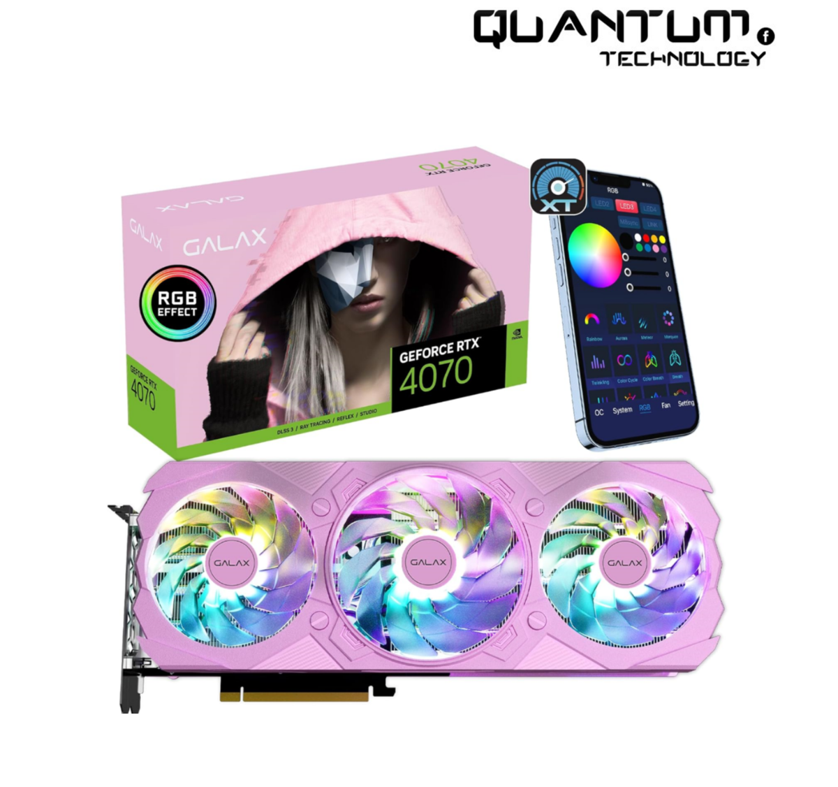 GALAX GeForce RTX™ 4070 EX Gamer Pink 1-Click OC, Xtreme Tuner App Control, 12GB, GDDR6X, 192-bit, DP*3/HDMI 2.1/DLSS 3/Gaming Graphics Card (with ARGB Fans)