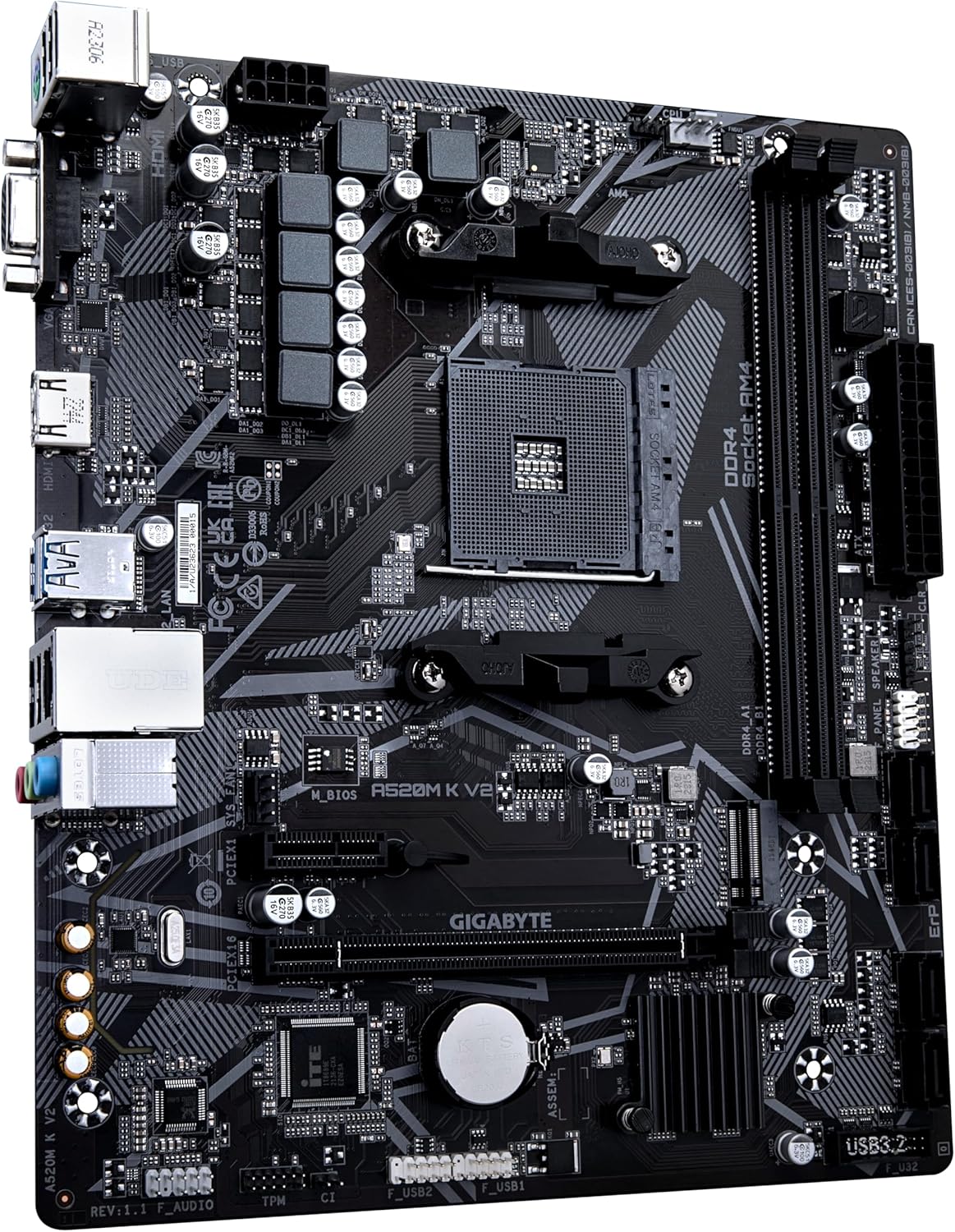 Gigabyte A520M K V2 | AM4 mATX | DDR4 | PCIe 3.0 | Black MotherBoard
