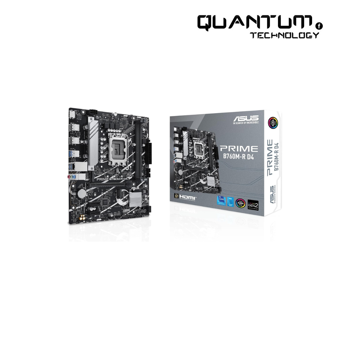 ASUS, PRIME B760M-R D4, Intel B760, Micro ATX, DDR4, 12th Gen CPU, 13th Gen CPU, PCIe Gigabit Ethernet MotherBoard