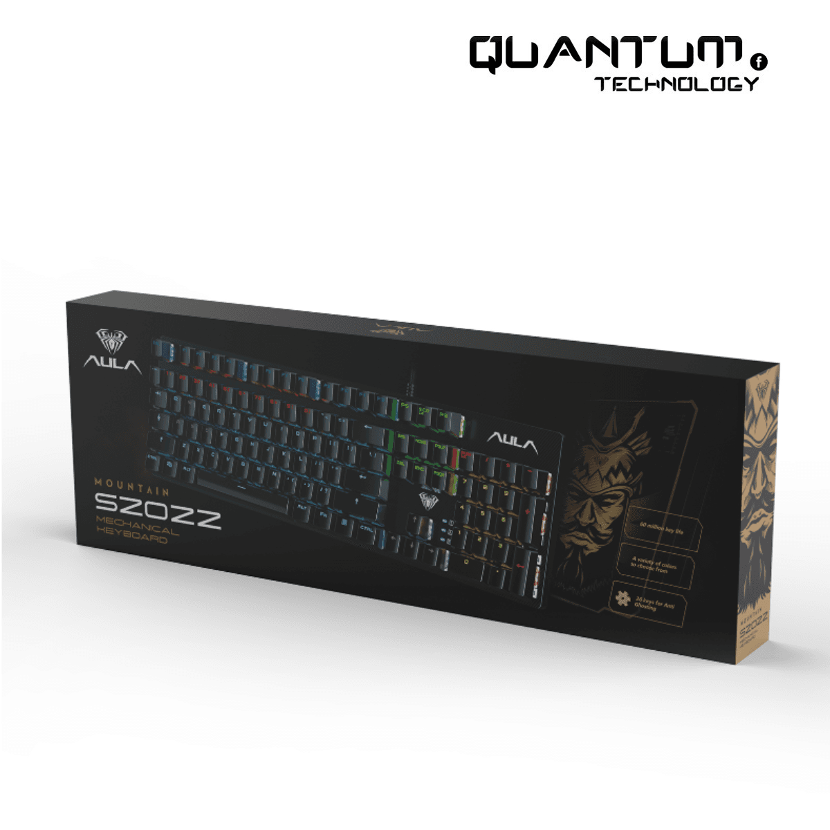 AULA S2022 Black Mechanical Gaming Keyboard Blue Switch
