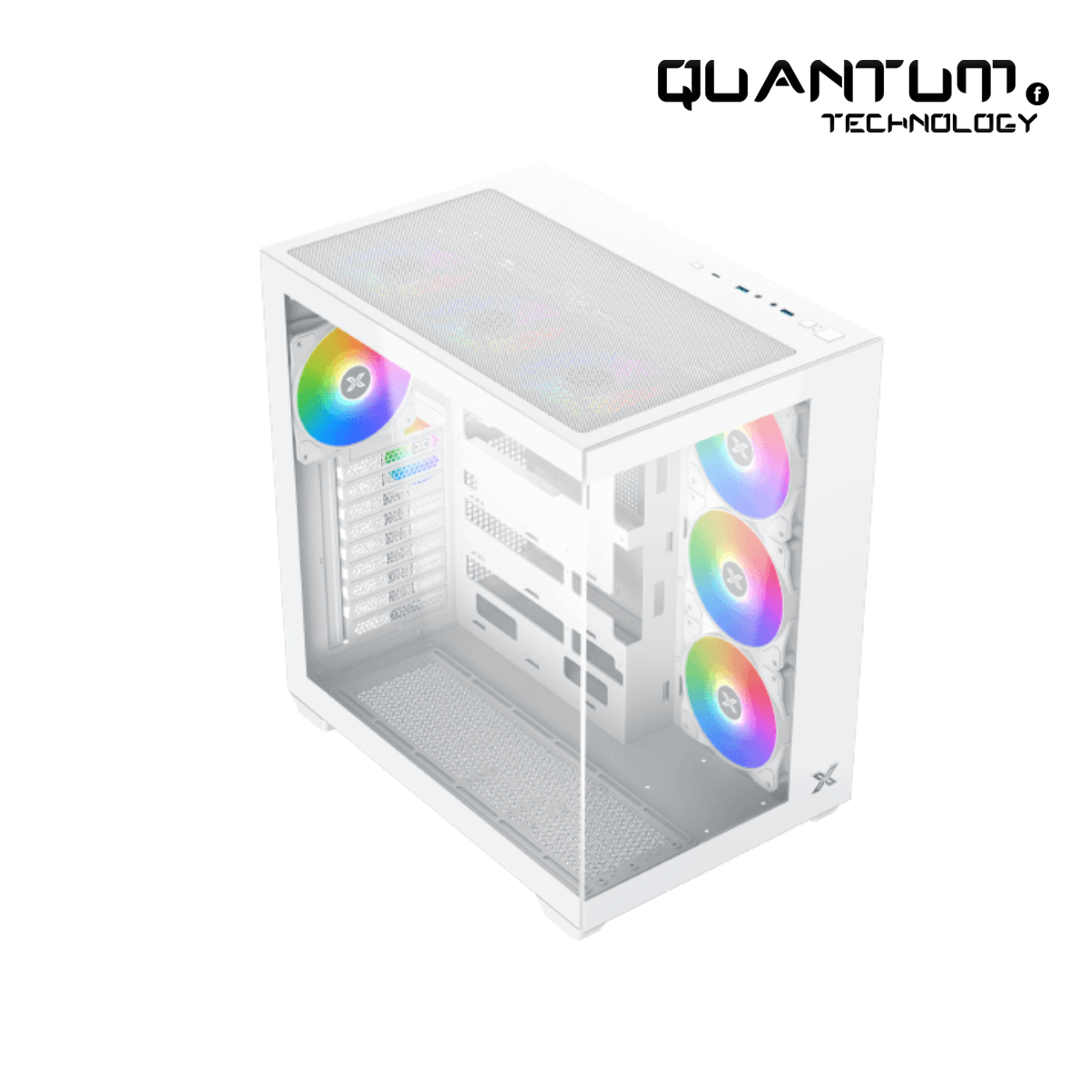 Xigmatek Aqua Ultra Air Arctic Super Tower Case – White E-ATX High-Airflow Chassis