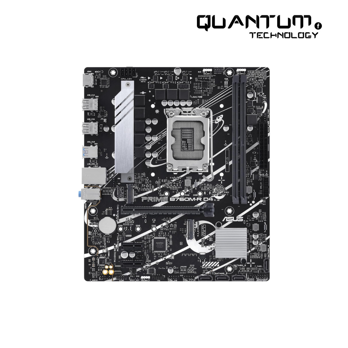ASUS, PRIME B760M-R D4, Intel B760, Micro ATX, DDR4, 12th Gen CPU, 13th Gen CPU, PCIe 4.0, Gigabit Ethernet MotherBoard