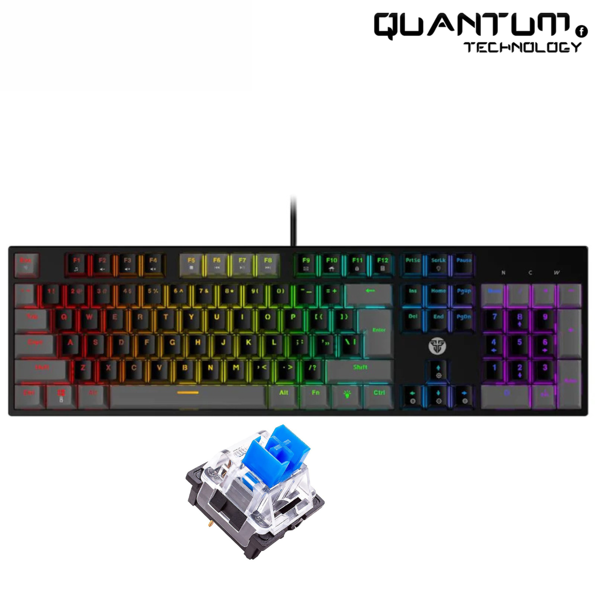 Atom104 MK886 V2 Grey – Full-Size Mechanical Keyboard Blue Switch