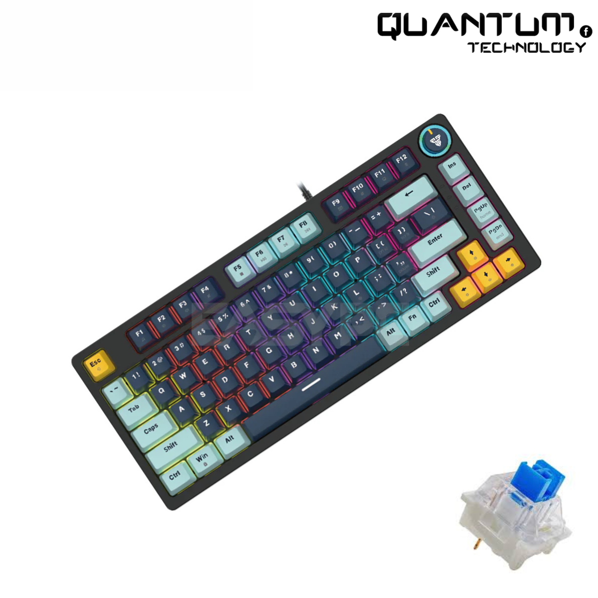 Atom81 MK875 V2 Navy – 75% Mechanical Keyboard Blue Switch