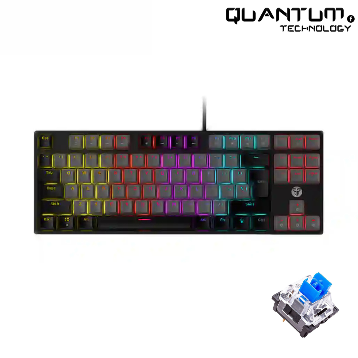 Atom87 MK876 V2 Grey – TKL Mechanical Keyboard Blue Switch