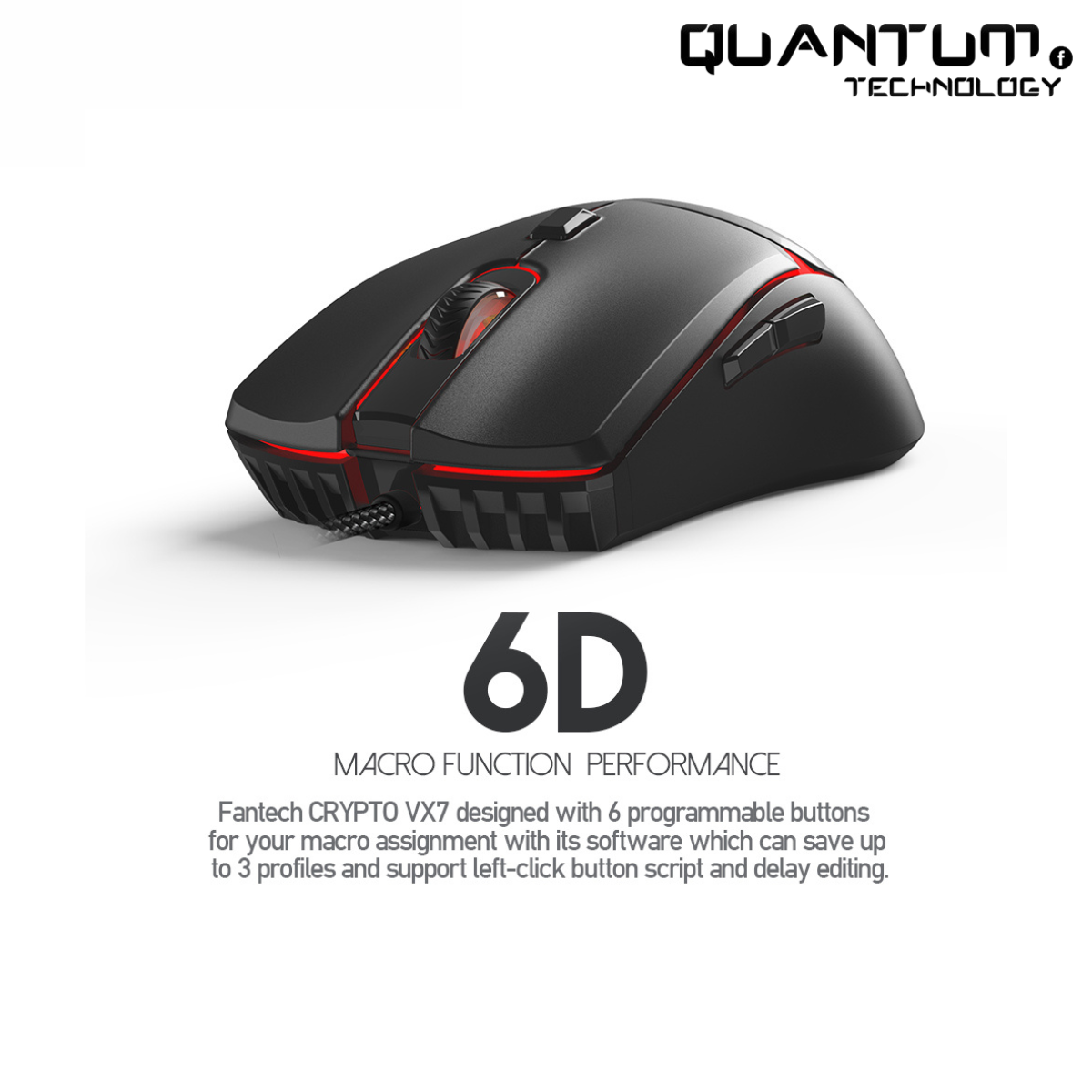 Fantech Crypto VX7 – RGB Wired Gaming Mouse with Adjustable DPI