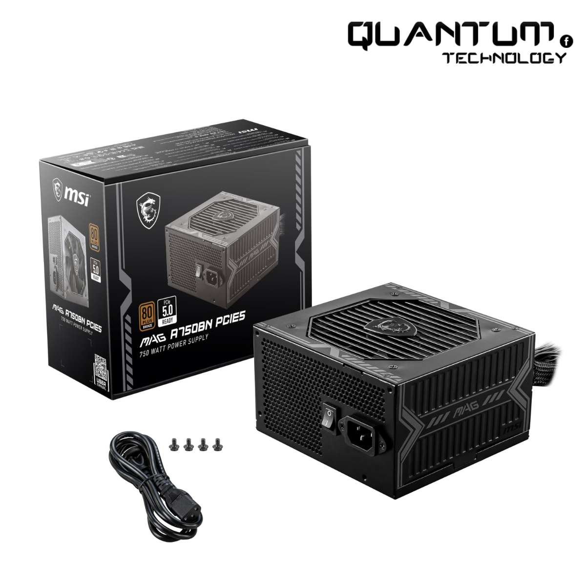 MSI MAG A750BN 750W PSU – 80+ Bronze, PCIe 5.0, Semi-Modular