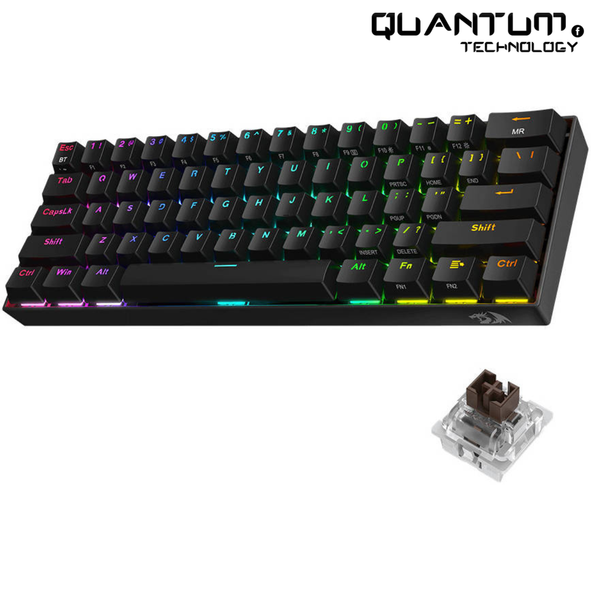 Redragon K530R Draconic Pro – 60% Wireless Mechanical Keyboard (Brown Switch)