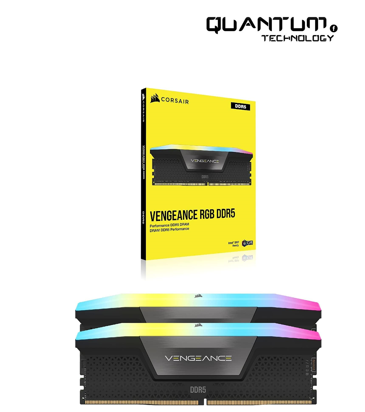 CORSAIR VENGEANCE RGB DDR5 RAM 32GB (2x16GB) 6400MHz CL36 Intel XMP iCUE Compatible Computer Memory - Black