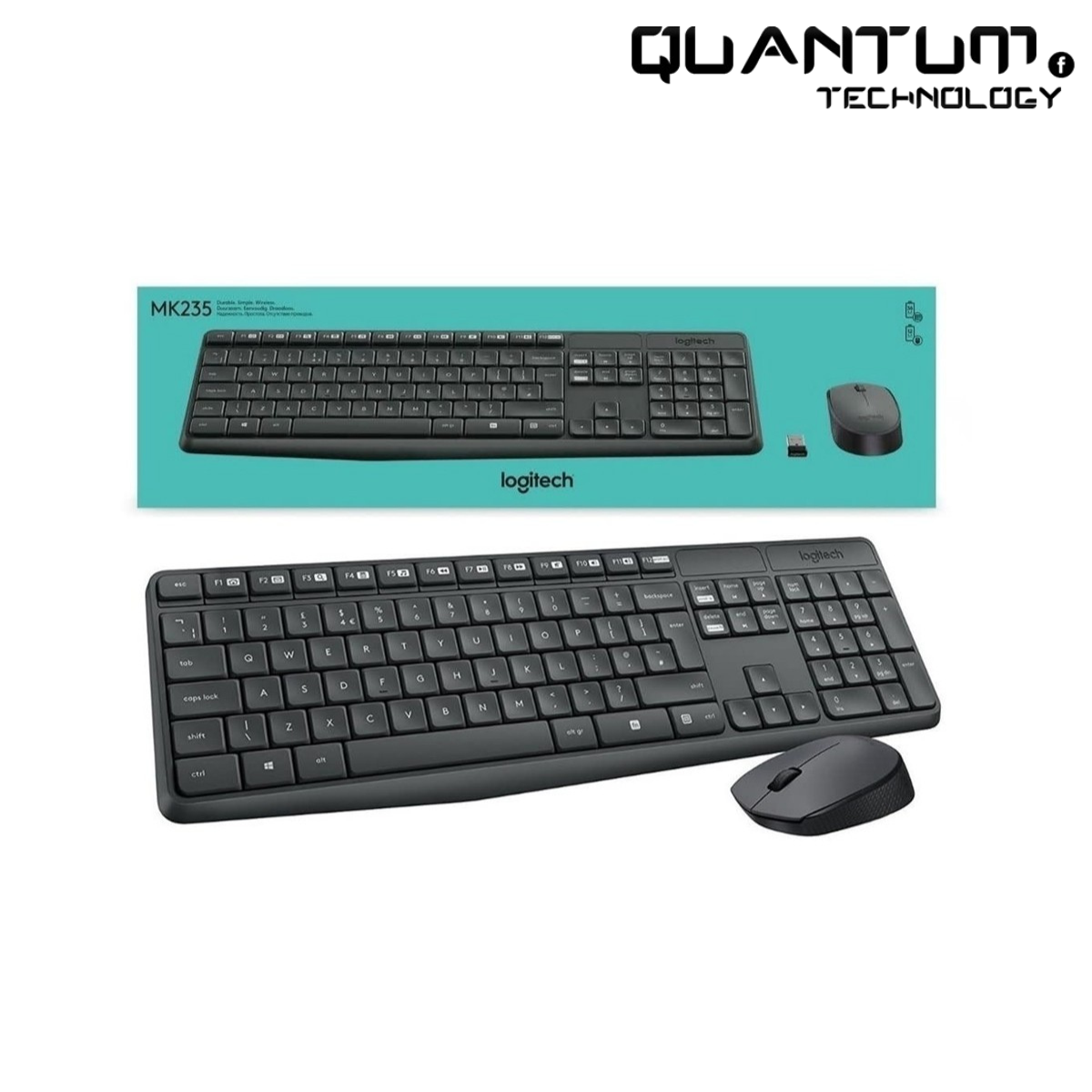 Logitech MK235 Wireless Keyboard and Mouse Combo – Durable, Long Battery Life