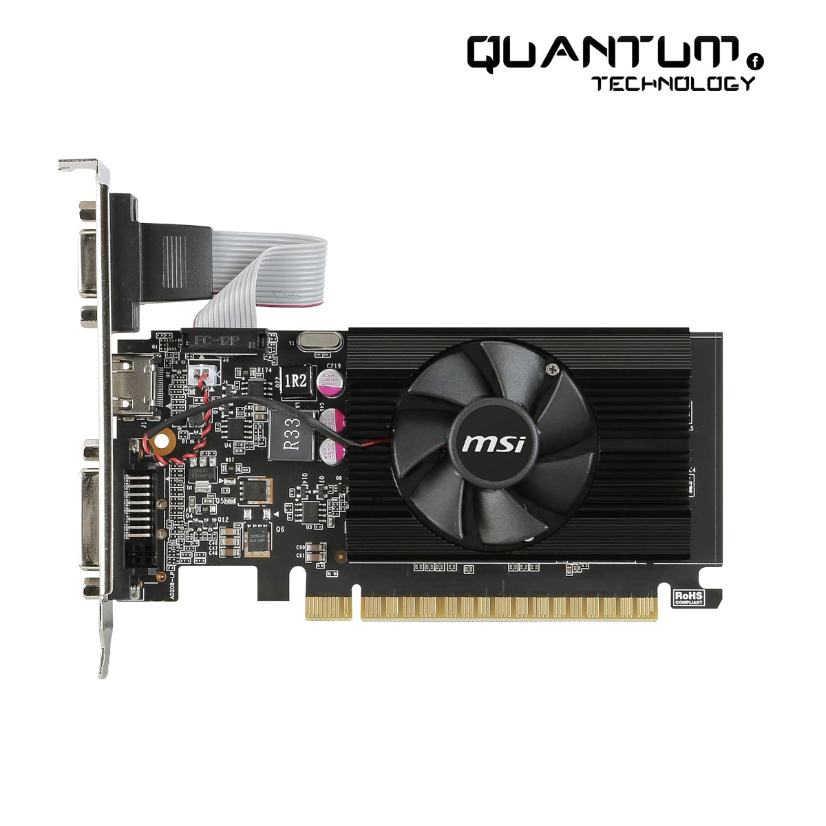 MSI NVIDIA GEFORCE GT 710 2GD3H LP Graphics Card '2GB DDR3, 954MHz, Low Profile, Low Consumption, VGA, DVI-D, HDMI, HTPC, Silent Passive Fanless Cooling System'