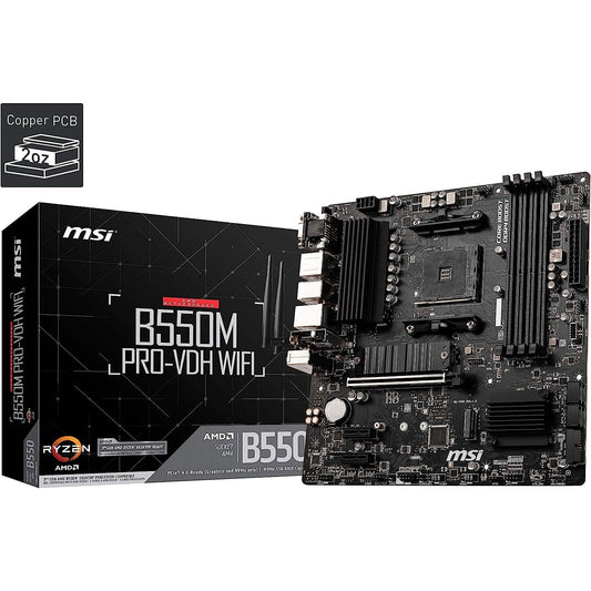 MSI B550M PRO-VDH WIFI Motherboard mATX, AM4, DDR4